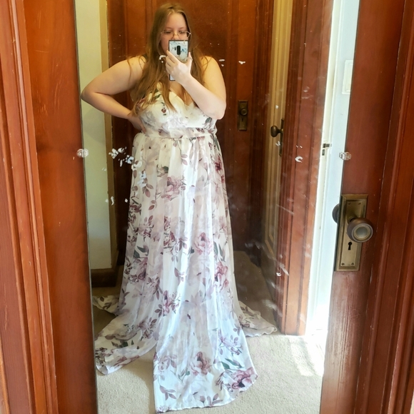 COPY - NWT Windsor Floral Chiffon A-line Dress- L - Picture 9 of 12